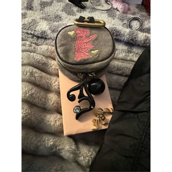 Juicy Couture vintage small velour circle  Jewelry Box bag pouch Case & Storage - Picture 9 of 9